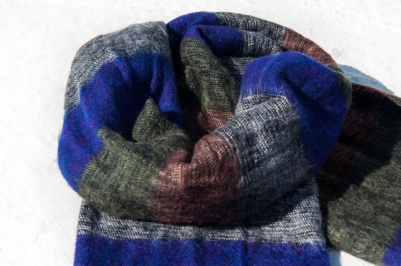 Pure wool shawl / knit scarf / knitted shawl / blanket / pure wool scarf / wool shawl - Morocco - ผ้าพันคอถัก - ขนแกะ หลากหลายสี