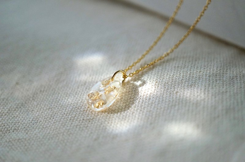 ITS-973 [Necklace Series, Lightweight Transparent Series] Gold Foil Droplet Necklace Detail - สร้อยคอทรง Collar - โลหะ สีทอง