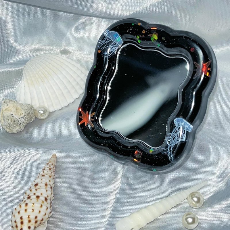 Deep Sea Jellyfish Mirror phone Grip Holder - อุปกรณ์เสริมอื่น ๆ - เรซิน สีดำ