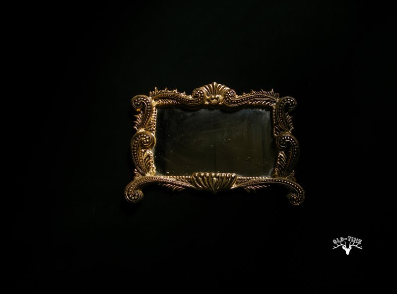 【老時光 OLD-TIME】早期壁鏡掛鏡 - 擺飾/家飾品 - 鋁合金 金色