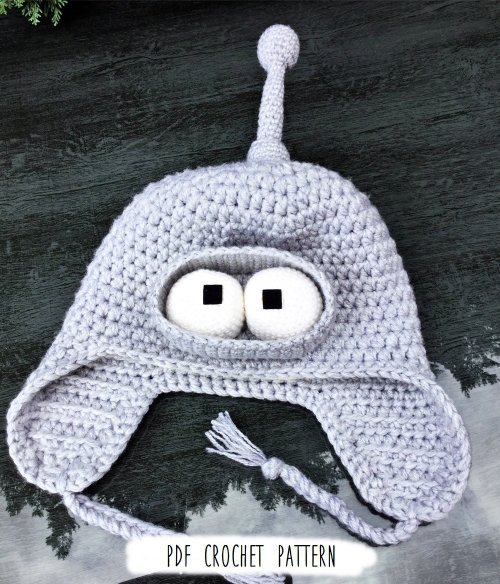 Owl Tales Futurama inspired crochet pattern Bender the robot hat