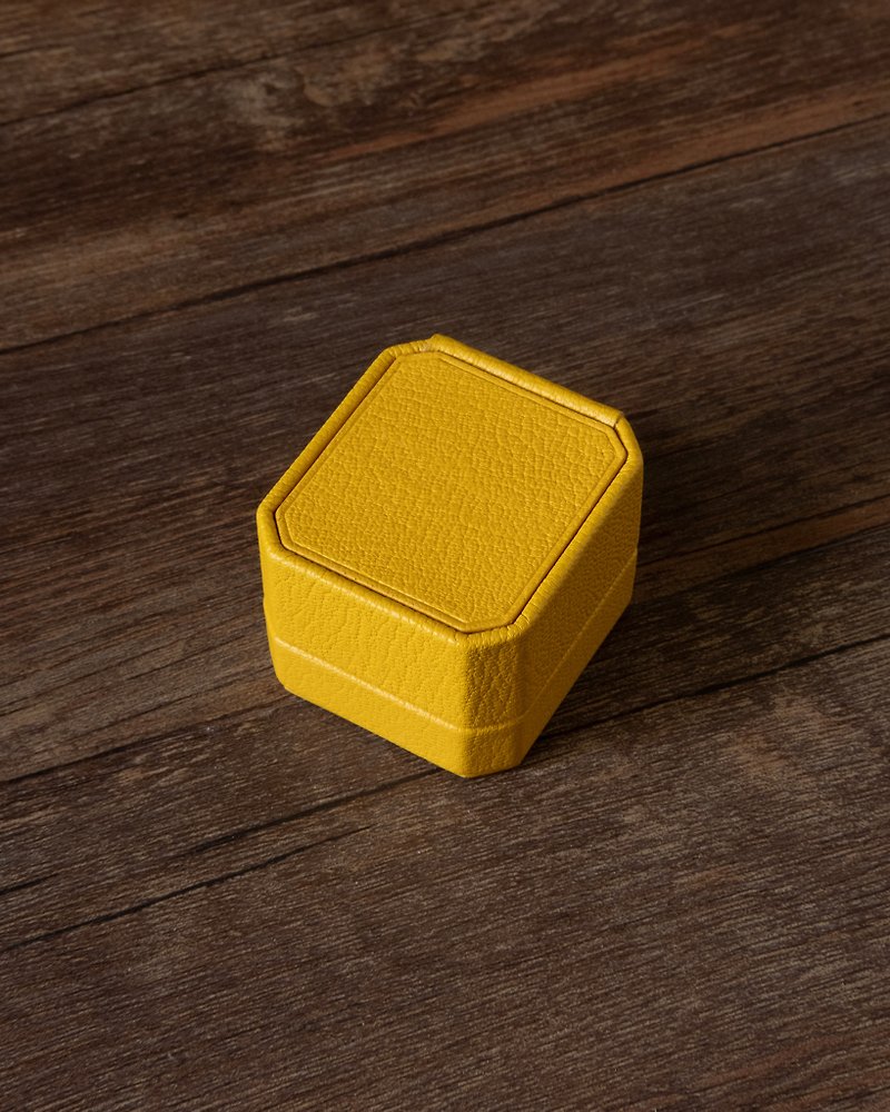 法國植鞣山皮革戒指飾物盒 - 戒指 - 真皮 黃色