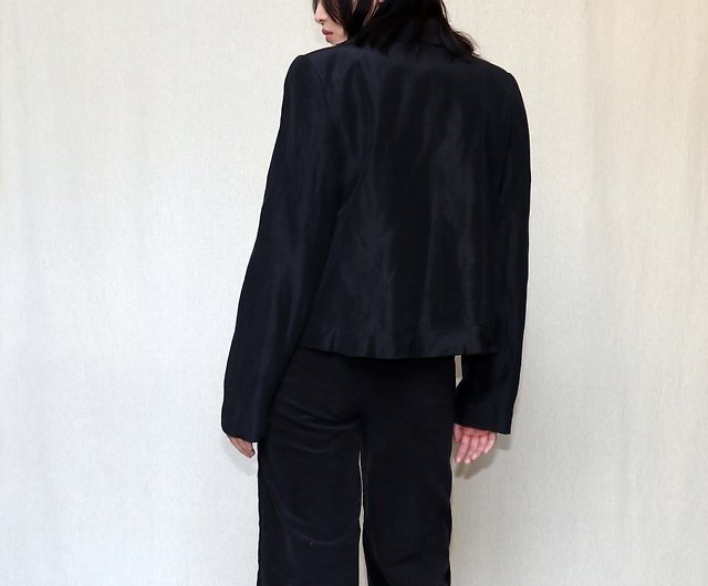 Pumpkin Vintage. Emporio Armani Black Silk Short Jacket - Shop  nanguavintage Women's Casual  Functional Jackets - Pinkoi