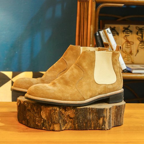 KAZUO CRAFT 【展示打樣品】純手工訂製 切爾西靴-CH02 焦糖 皮靴 男 紳士靴