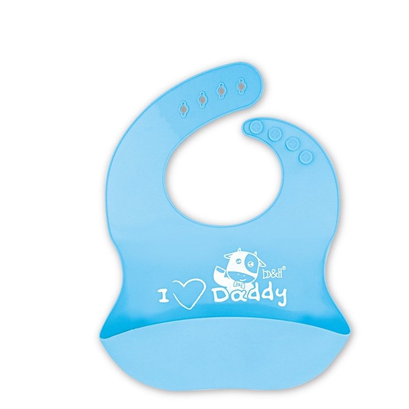 b&h 便攜式兒童矽膠圍兜 - 藍色 (I Love Daddy) - 圍兜/口水巾 - 矽膠 藍色