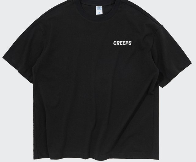 CREEPS-STORE】トラブルメーカー ルーズヘビープリントTシャツ 210g