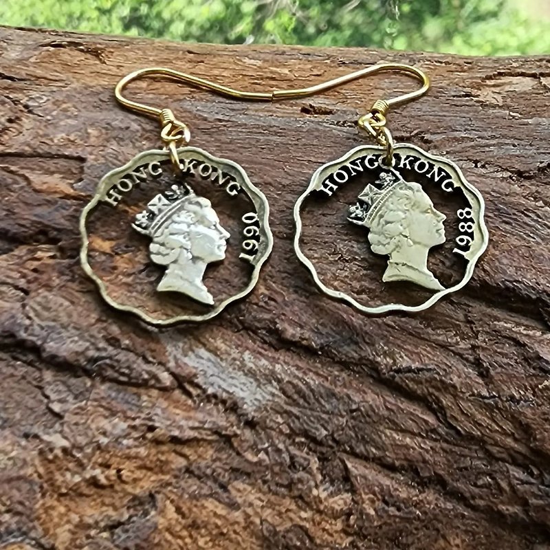 [Valentine's Day Gift] Coin Transformation (Queen's Head Earrings) - Earrings & Clip-ons - Other Metals Gold