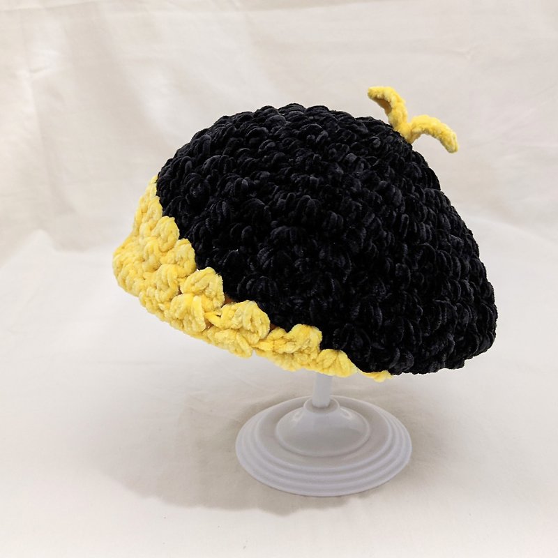 法式優雅|鉤針貝雷帽|柔軟親膚款-蜜蜂