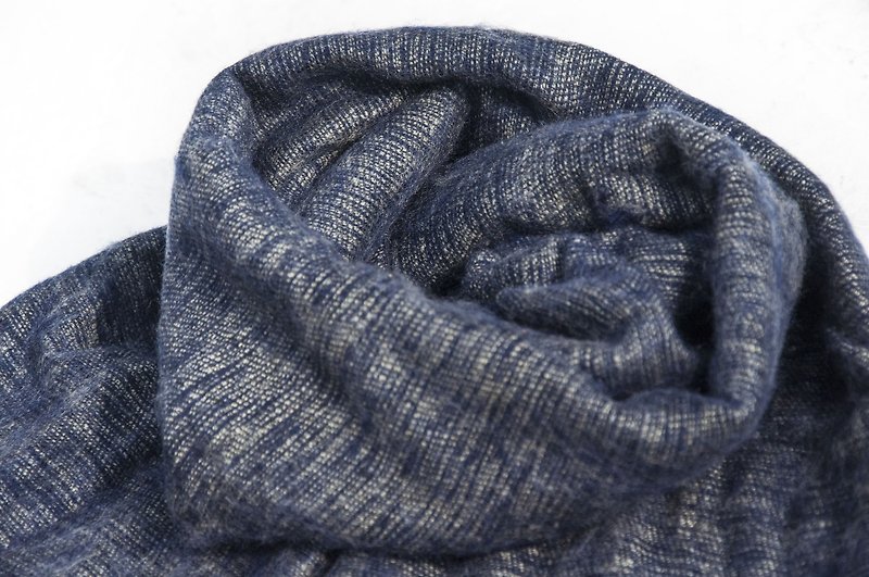 Wool shawl / boho knit scarf / knit shawl / blanket / pure wool scarf - Moroccan sky - ผ้าพันคอถัก - ขนแกะ หลากหลายสี