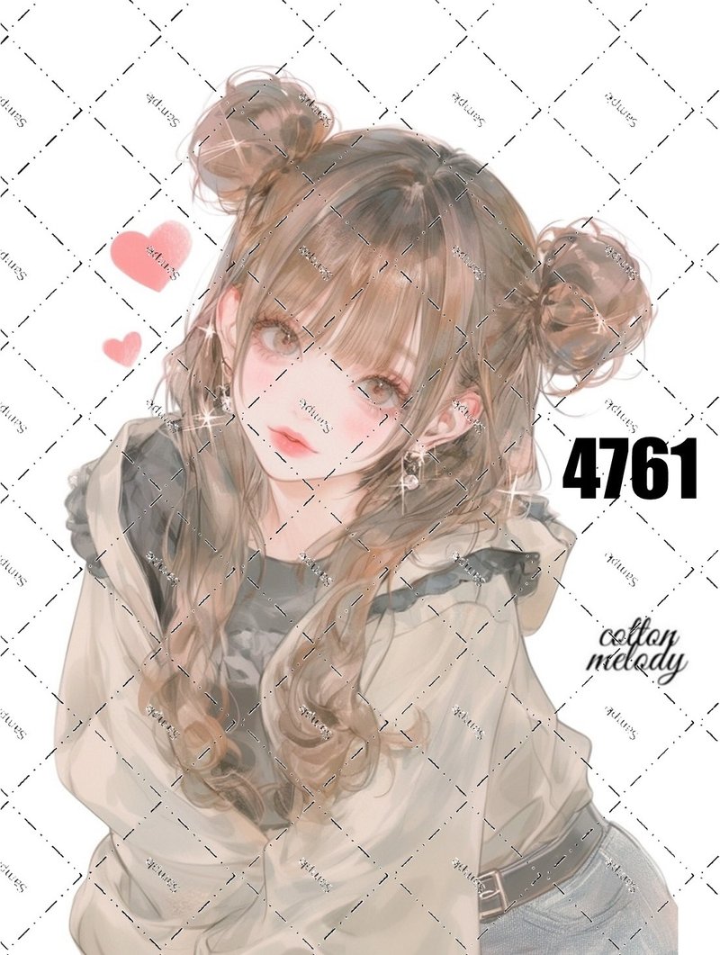 original sticker no.4761 人物ステッカー オリジナルステッカー オリジナル人物ステッカー 装飾ステッカー cotton melody - 貼紙 - 紙 