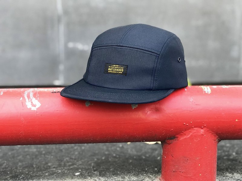 Matchwood Design Matchwood Waterproof Anti-fouling Five Split Caps Navy Blue - Hats & Caps - Waterproof Material Blue