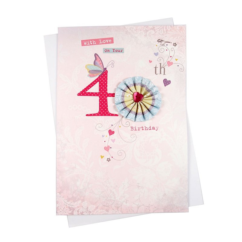 美麗的40歲生日【Hallmark-UK歲數卡片 生日祝福】 - 卡片/明信片 - 紙 多色
