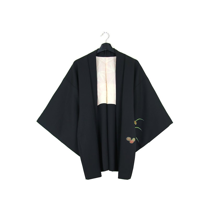 バックグリーンへ::バック、男性と女性の両方に織った日本の着物の羽は、緑豊かな庭園// //ヴィンテージ着物（KI-76）を着用 - ジャケット - シルク・絹 