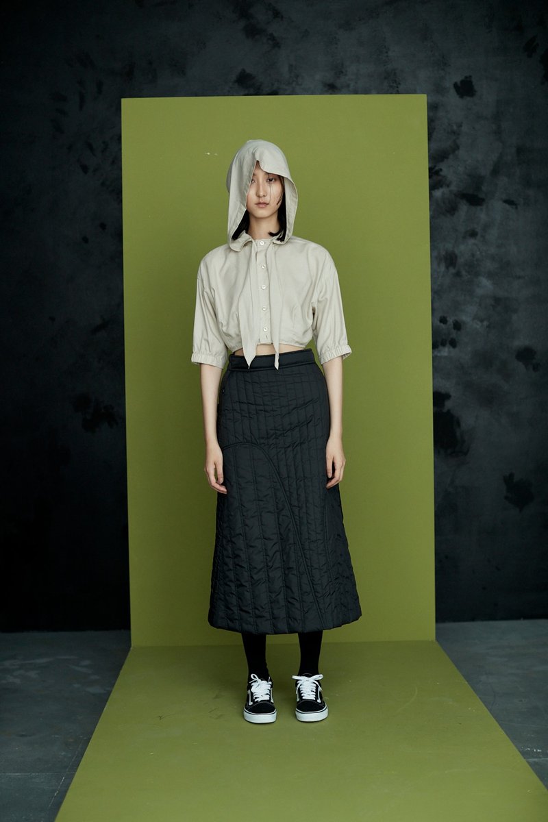 綁帶連帽短襯衫 - 女裝上衣 - 棉．麻 卡其色