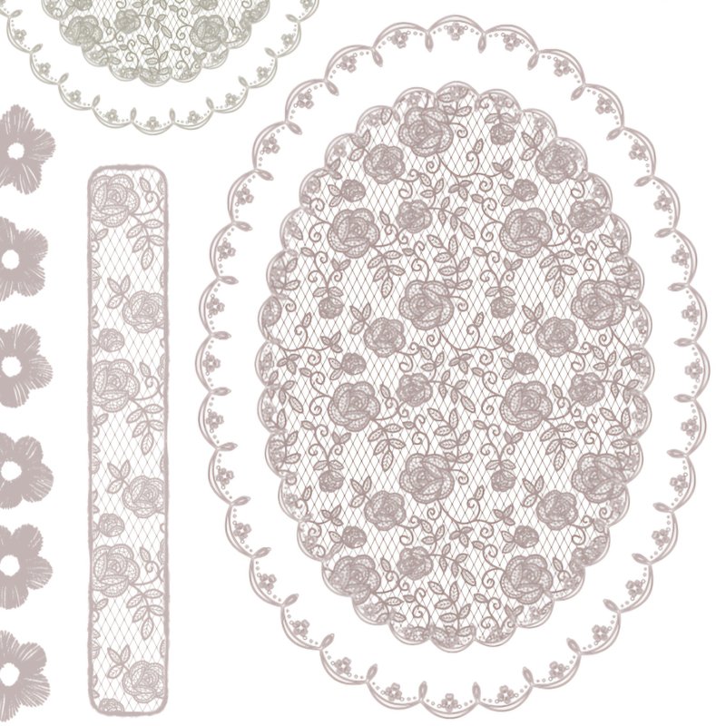 Romantic doily paper-shaped paper - 貼紙 - 紙 白色