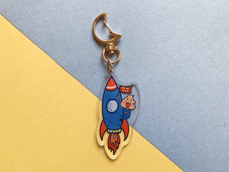 Miba flying to space charm/key ring - Charms - Acrylic 
