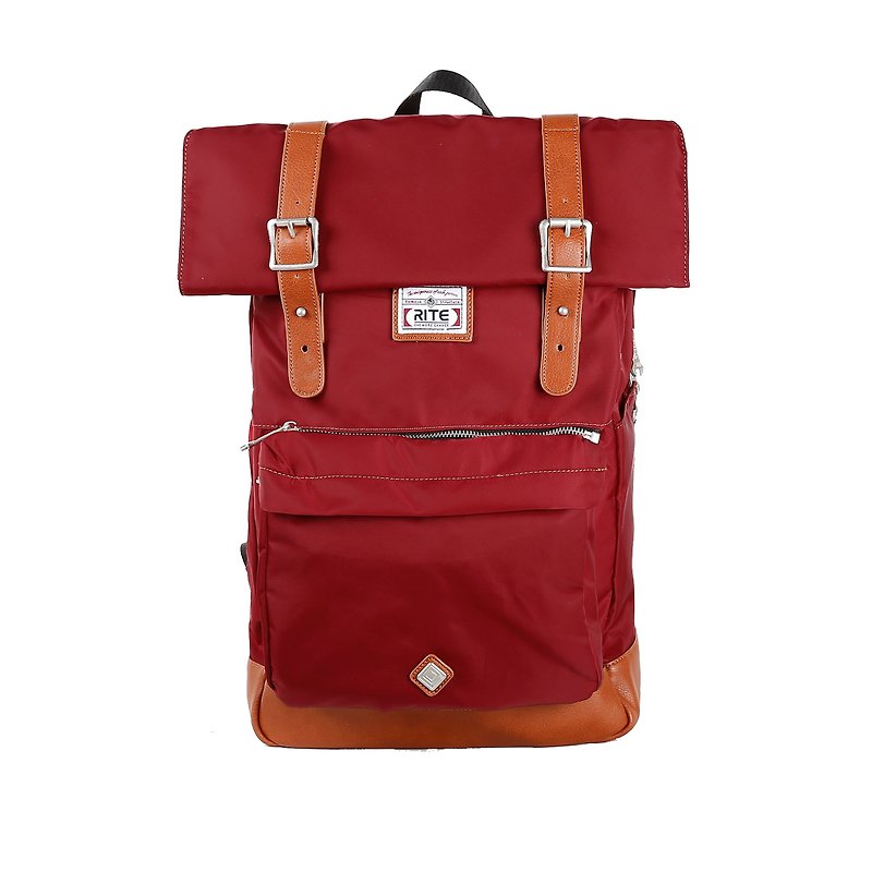 2016 Evolution version RITE twin package ║ flight bag x vintage bag (L) - Nylon burgundy ║ - กระเป๋าแมสเซนเจอร์ - เส้นใยสังเคราะห์ สีแดง