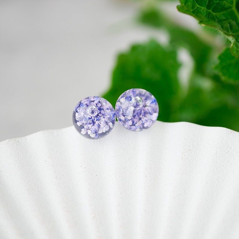 lace flower small earrings - Earrings & Clip-ons - Resin Purple