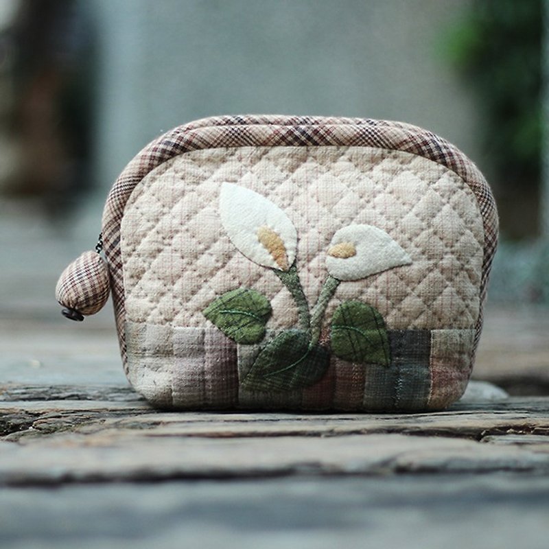 Handmade material package - Japanese craft patchwork debris bag - เย็บปัก/ถักทอ/ใยขนแกะ - ผ้าฝ้าย/ผ้าลินิน สีนำ้ตาล