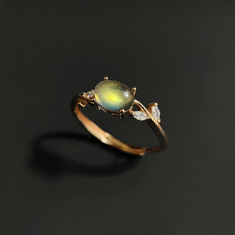 2件85折 | 印度拉長石純銀戒指 (強光) - 戒指 - 純銀 