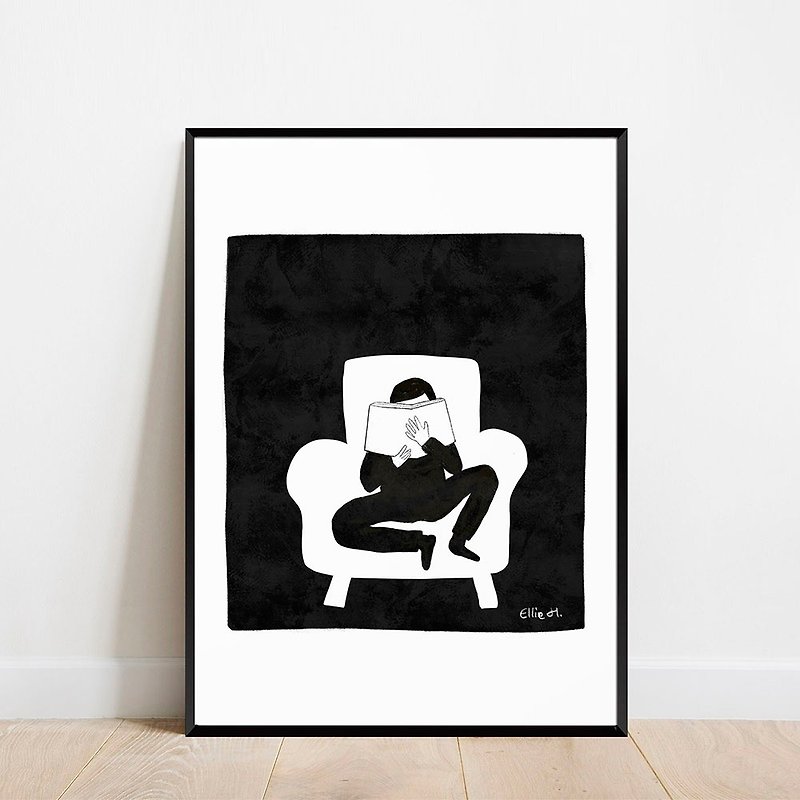 Art print/ The Reader / Illustration poster A3,A2 - Posters - Paper 