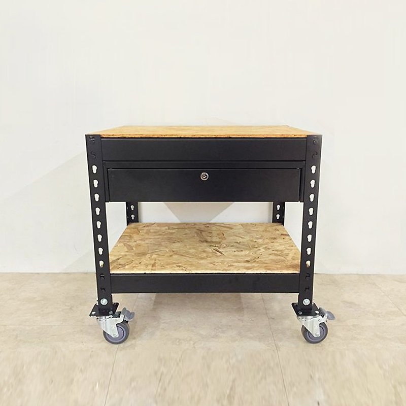 [Space Agent] Movable bedside table 60x60x50cm/locker/industrial style/mobile side table