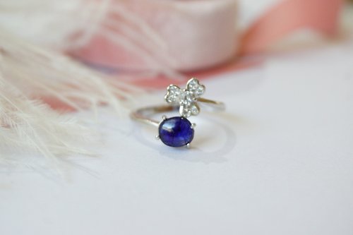 roseandmarry Natural Blue Sapphire Silver 925 Ring