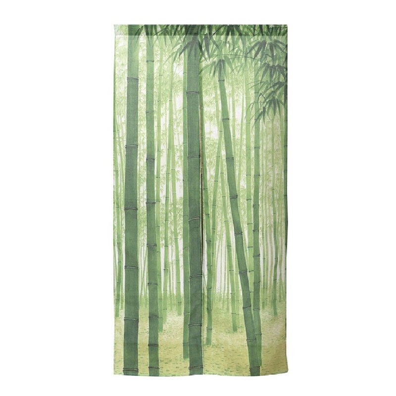 Japanese コスモ long door curtain double-sided bamboo leaves - Doorway Curtains & Door Signs - Other Man-Made Fibers 