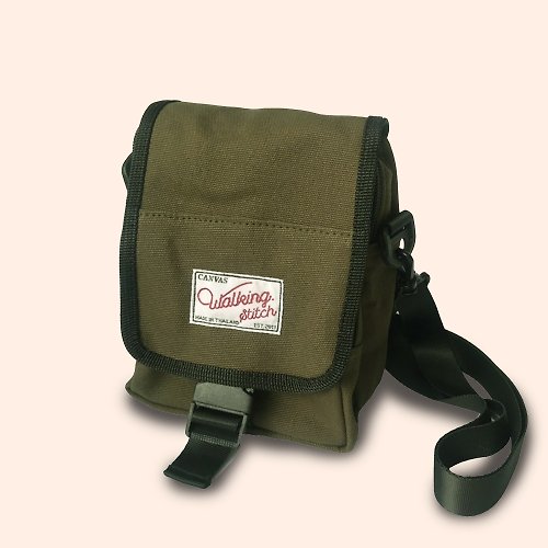 walking stitch Paul Shoulder bag : Forest Green