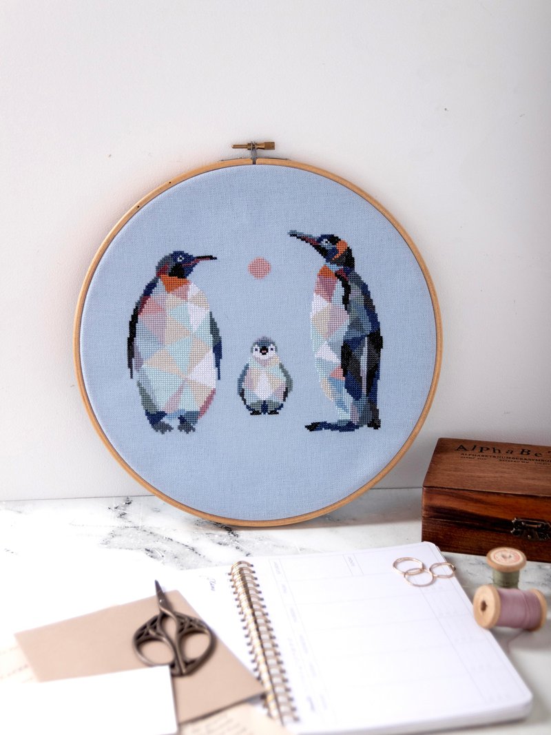Penguins Cross Stitch PDF Pattern 十字繡 - 編織/刺繡/羊毛氈/縫紉 - 其他材質 