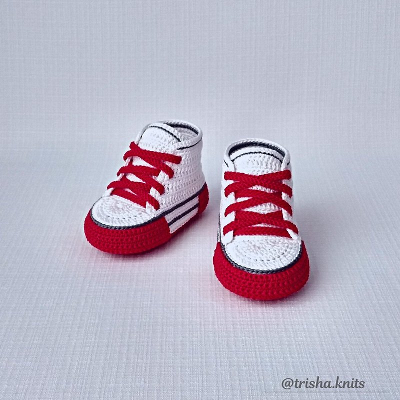 新生兒針織短靴運動鞋 knitted booties sneakers for newborns - รองเท้าเด็ก - ผ้าฝ้าย/ผ้าลินิน หลากหลายสี