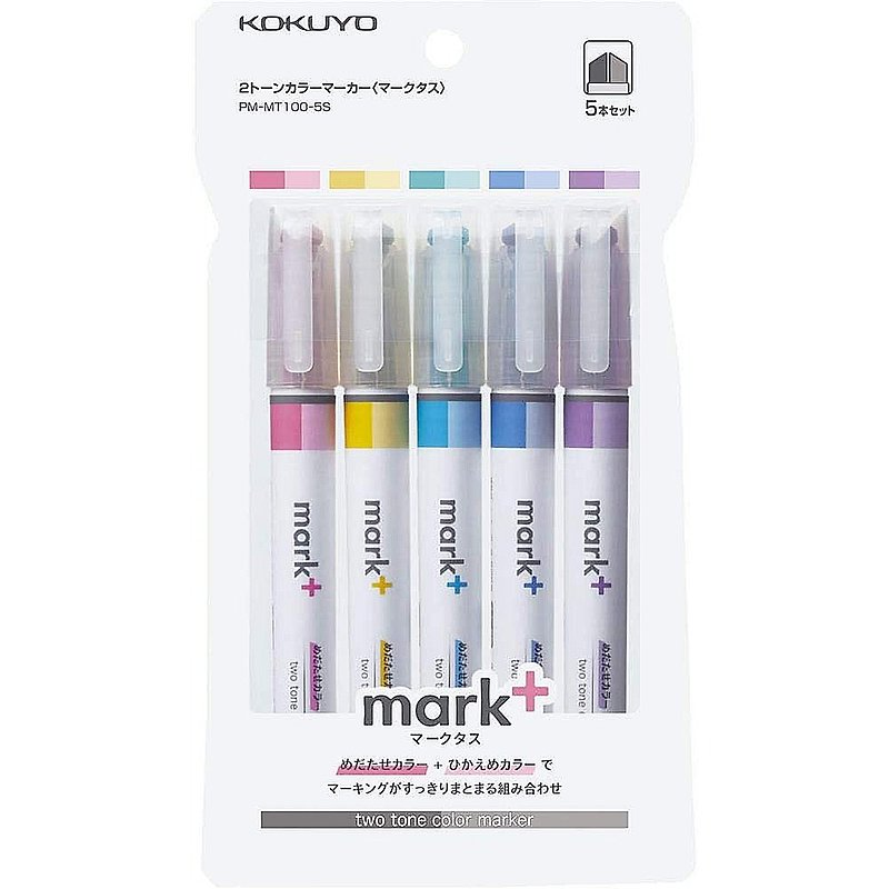 พลาสติก อุปกรณ์เขียนอื่นๆ หลากหลายสี - KOKUYO Mark+ One Horn Fairy Same Color Highlighter 5pcs