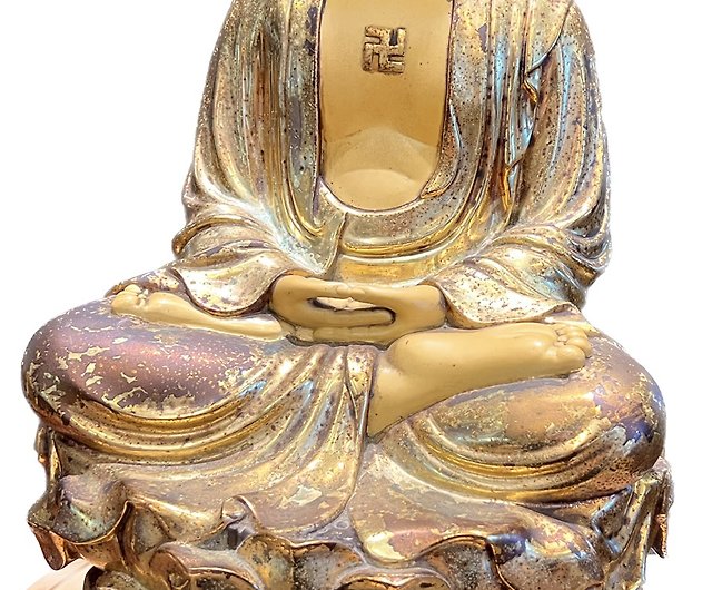 売上CW497 時代物 古銅 釈迦如来坐像・老銅釋迦牟尼佛坐像 高24.9cm 重3.1ｋｇ・銅佛像・銅仏像 仏教美術 仏像