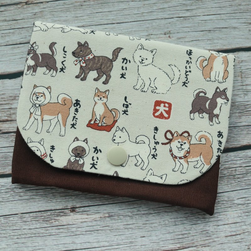 Dog passport bag, credit card bag and facial tissue bag, passport zipper bag - Passport Holders & Cases - Cotton & Hemp 