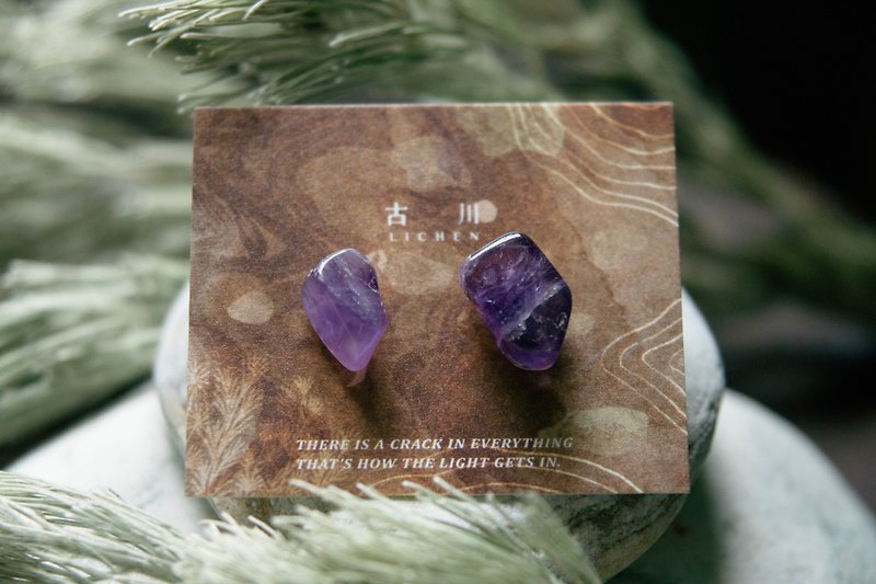 CRACK | MINERAL EARRINGS | EARRINGS - Earrings & Clip-ons - Crystal Purple