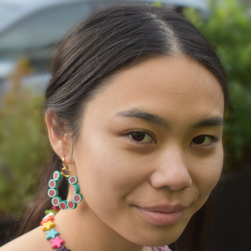 Watermelon hoop earrings | by Ifemi Jewels - 其他 - 其他材質 金色