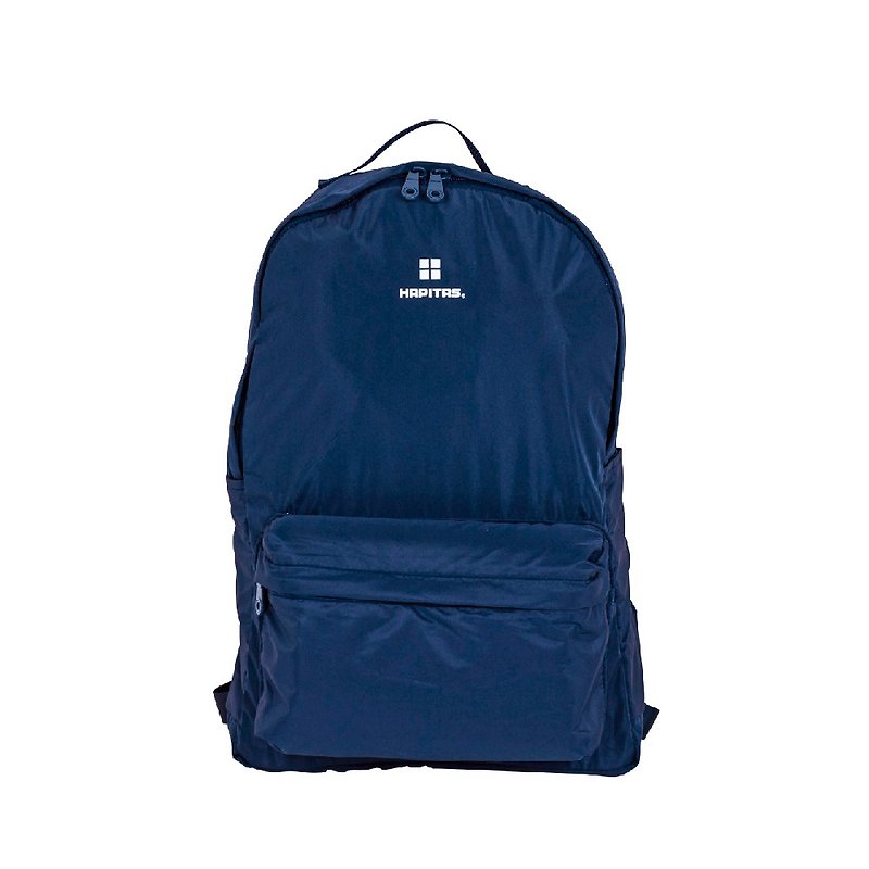 【HAPI+TAS】日本原廠授權 新型摺疊手提後背包-霧面深藍 - 後背包/書包 - 聚酯纖維 藍色