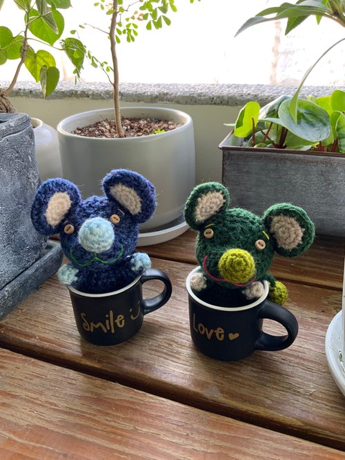 Jolly Wool 【精選良品】愛鼠你鑰匙圈 針織手作 /附咖啡對杯