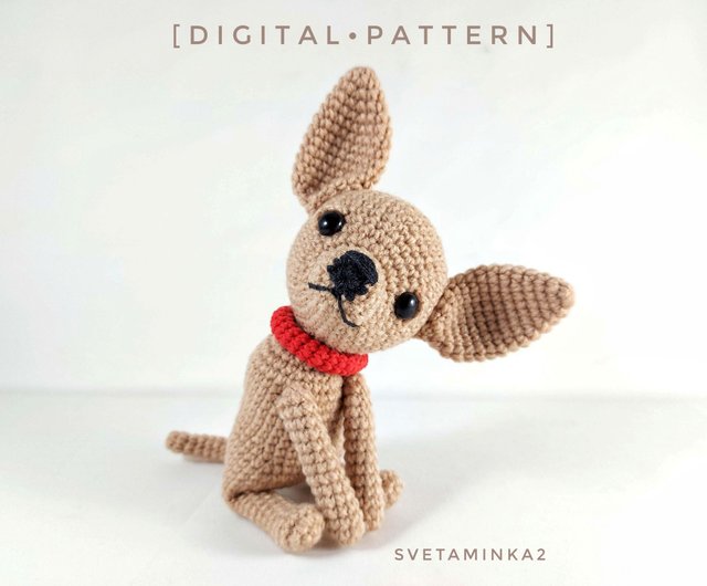 デジタル】チワワあみぐるみ かぎ針編み 編み図 かわいい犬の