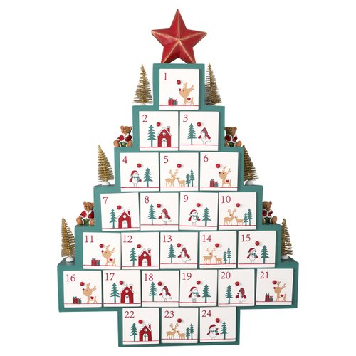 GreenGate 【新品】丹麥GreenGate Xmas tree white 聖誕樹日曆木盒