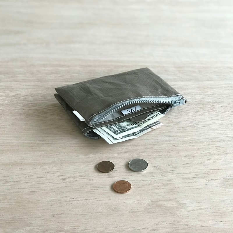 mocha brown [mini wallet] Ultra-light polyethylene material / unisex - Wallets - Nylon Brown