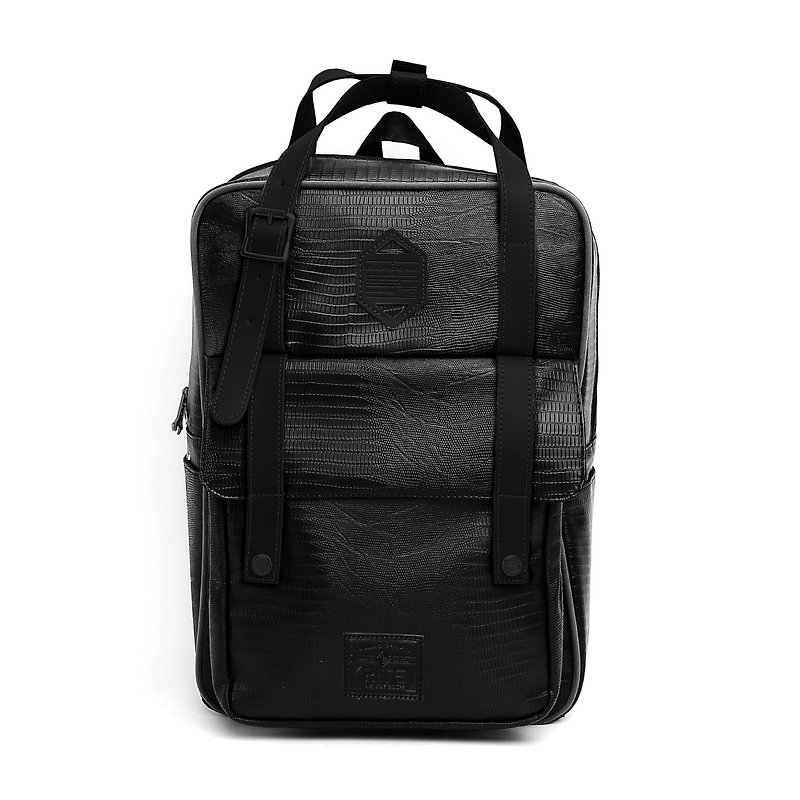 2017 Twin Series ║ Roaming Pack (L) - Pure Black Crocodile ║ - Backpacks - Waterproof Material Black