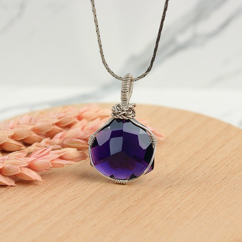 ins niche design | amethyst necklace | good jewelry will happen - Necklaces - Crystal Purple