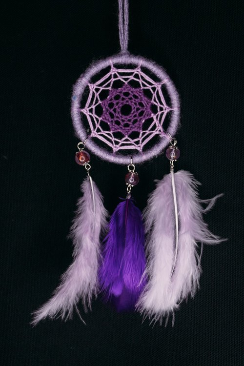Mr.SkullyPop 純手工捕夢網 Handmade Dreamcatcher-【編織-紫】