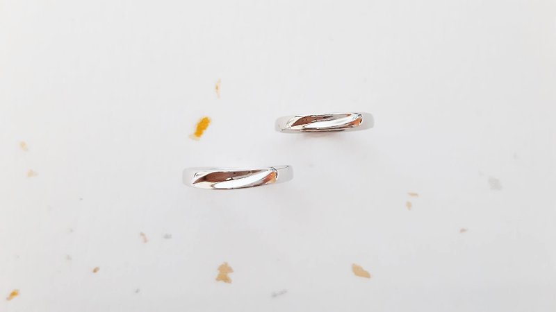 Starry Sky Wedding Fingerwheel Platinum Style Elegant Pair Ring - แหวนทั่วไป - เครื่องประดับ 