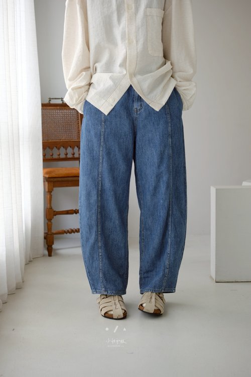 小我私服 ALLGENDER 小浪板繭型九分牛仔褲 - 2色 S/M - 深浪