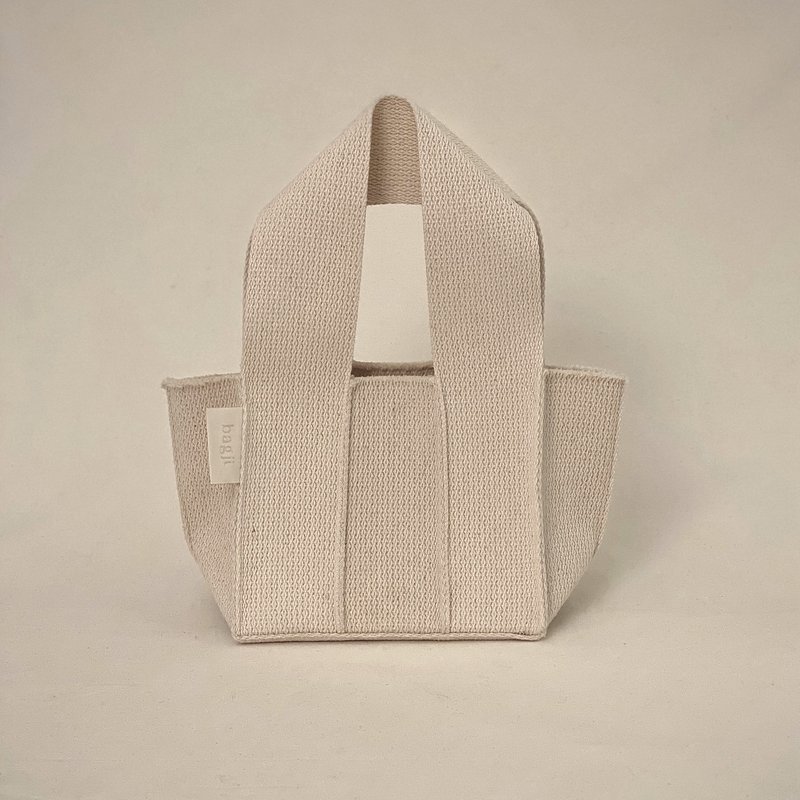 Weave_Mini tote_ivory (4colors) - กระเป๋าถือ - ผ้าฝ้าย/ผ้าลินิน หลากหลายสี