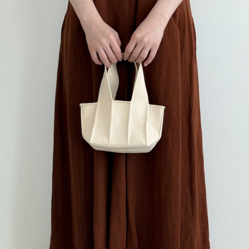 Weave_Mini tote_ivory (4colors) - 手提包/手提袋 - 棉．麻 多色