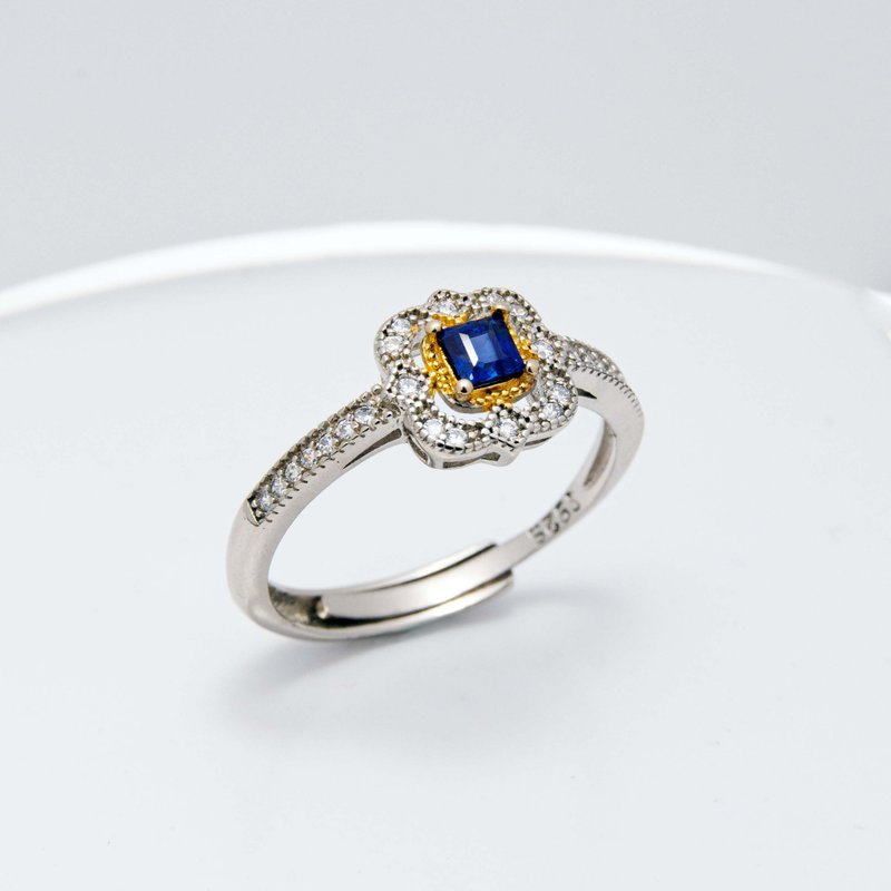 Sapphire September Stone Sterling Silver Ring - แหวนทั่วไป - เครื่องเพชรพลอย สีน้ำเงิน