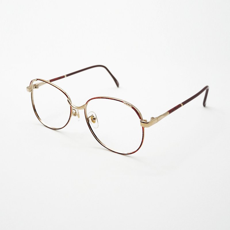 Monroe Optical Shop / Japan 90s Antique Glasses Frame no.A27 vintage - กรอบแว่นตา - เครื่องประดับ สีทอง